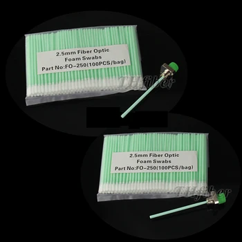 1,25 MM/2,5 MM sponge pea kiudaineid puhastus varras tolmuvaba puhastamine puuvillast tampooni puhul SC/FC/ST LC/MU, 100TK/kott.