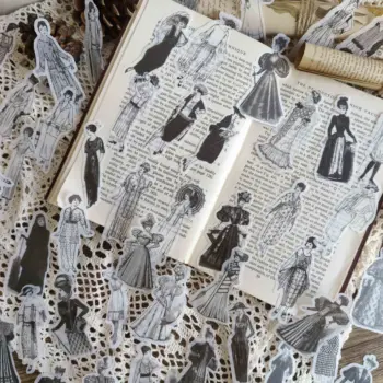 100tk/Pakk Vintage Euroopa Daamid/Tüdruk Jaapani Paber Kleebised DIY Scrapbooking Silt Päevik Kleebis Retro Iseloomu Kleebised