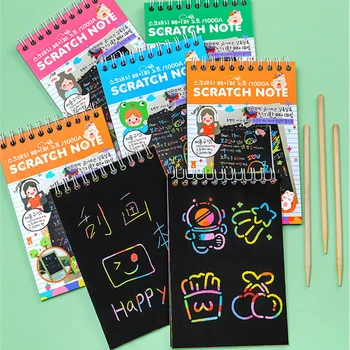 10tk/raamat Nullist Maali Märkus Nullist Art Paper DIY Laste Magic Rainbow Kraapides Joonis Art Paper Notepadi Kirja Mänguasjad