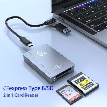 2 in 1 CFexpress B-Tüüpi SD-Mälukaardi Lugeja, USB-3.1 Gen 2 10Gbps Alumiinium CFexpress Mälukaardi Adapter Thunderbolt 3 Port Ühilduva