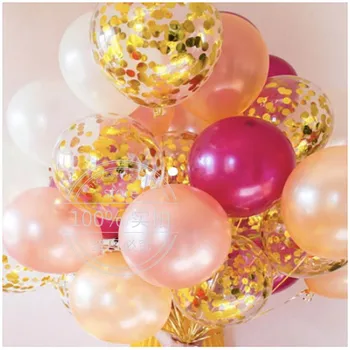 20pcs/palju Rose Gold White Latex Balloon Segatud Kuld Konfetit Läbipaistev Õhupallid Set Kids Sünnipäeva Decor Pool Pulm Tarvikud
