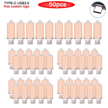 50tk/palju USB flash driveType-K high Speed drive 64 GB 32 GB, 16 GB, 8 GB, 4 GB väline ladustamine topelt Taotluse Micro-USB Stick