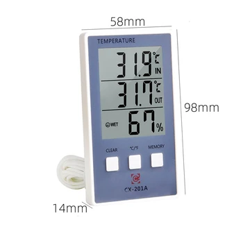 Digitaalne Termomeeter Hygrometer Siseruumides, Väljas Temperatuur Niiskus Arvesti C/F LCD Ekraan Anduri Sond Ilm Jaam