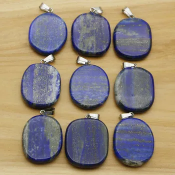 Looduslikust Kivist Korter Ring Lapis Lazuli Ebaregulaarne Ripats Kaelakee Võlu Ehted Teha DIY Kõrvarõngas Accessories10Pcs Tasuta Shipping