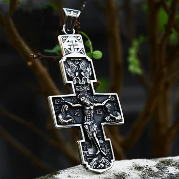 Suured Vintage Jeesuse Rist Ripats Kaelakee Meeste Roostevabast Terasest Biker Amulett Kaelakeed Ehted Kingitused Dropshipping