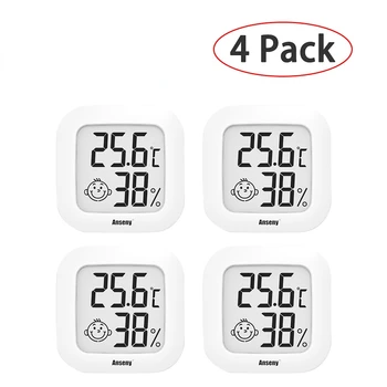 Ulakas Lind 4 Pack Mini Sise Digitaalne Termomeeter Hygrometer Määrata Ruumi Niiskus Meetri Näidik LCD Ekraan Temperatuuri Andur