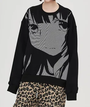 y2k tüdruk Esteetika anime Hip-Hop Vintage Pullover Dressipluus Punk Streetwear Kawaii Harajuku Vabaaja Naiste Hupparit grunge Top