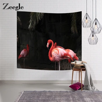 Zeegle Flamingo Muster Seina Vaip, 3D Loomad Seina Riputamise Tapestry Eest elutuba Uks Kardin Polüester Tabel Hõlmab Diivan